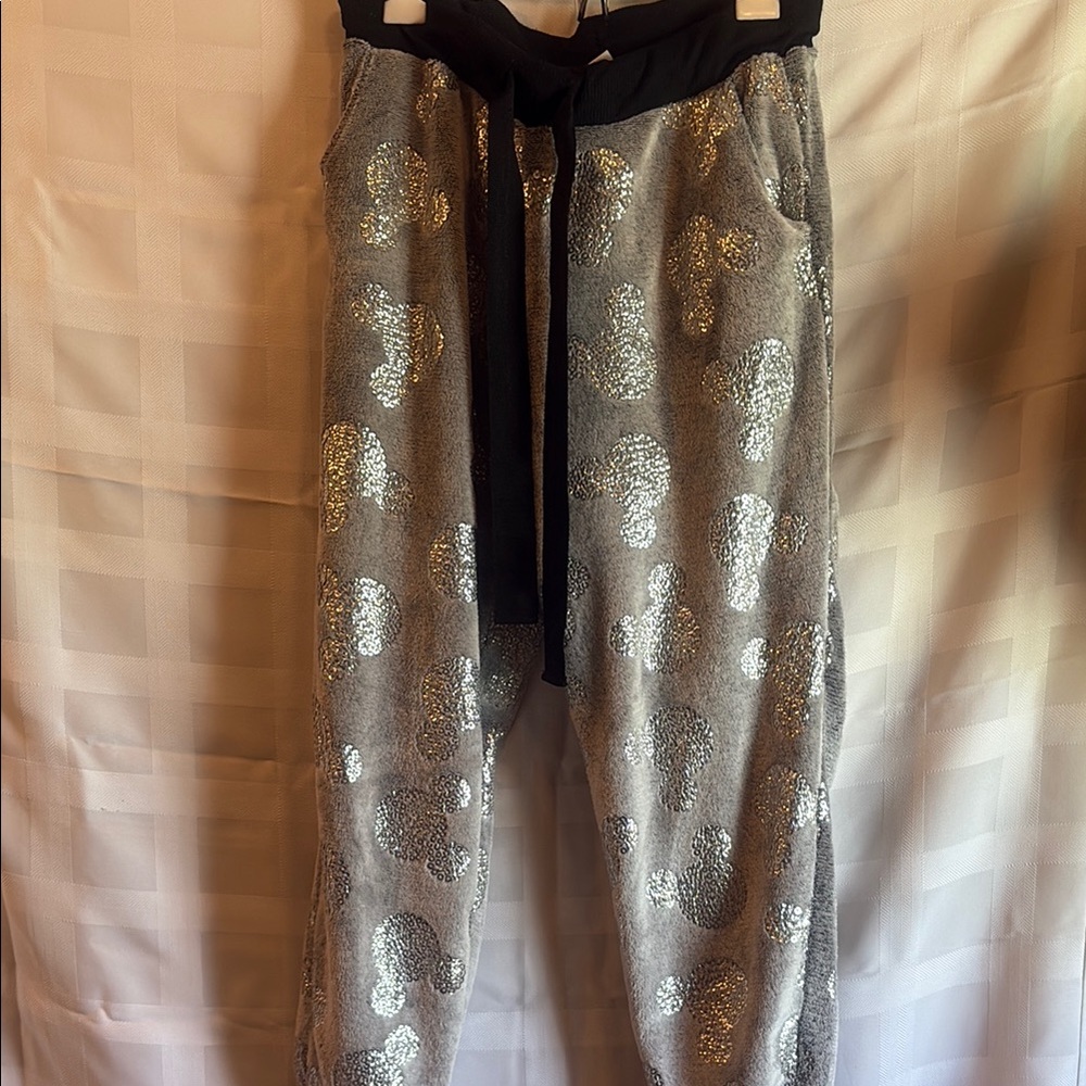 Disney Silver and Black Sequin Fleece